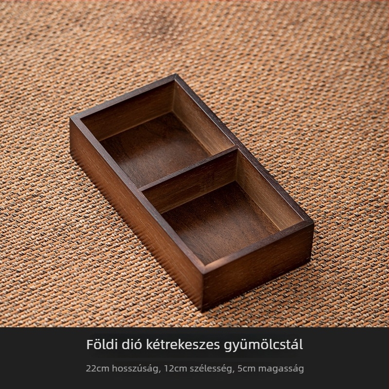 Bambuszból készült snack tál kilenc rekesszel, kínai stílusú tea-szertartáshoz, nassolnivalók és aszalt gyümölcsök tálalására