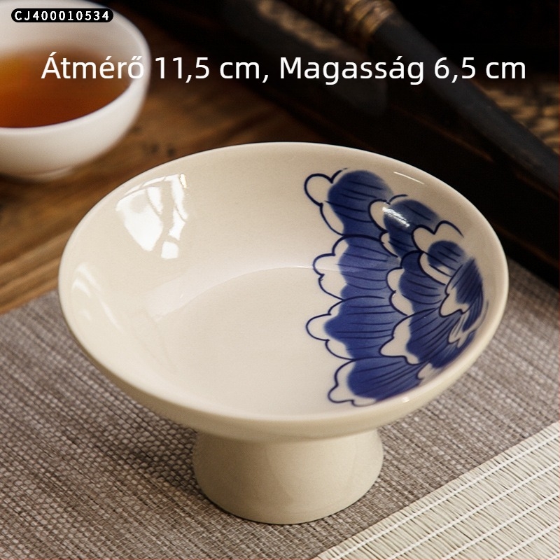 Porcelán gyümölcstál, Zeng Ji kiln, retro zén és japán stílus, magas lábú kialakítás