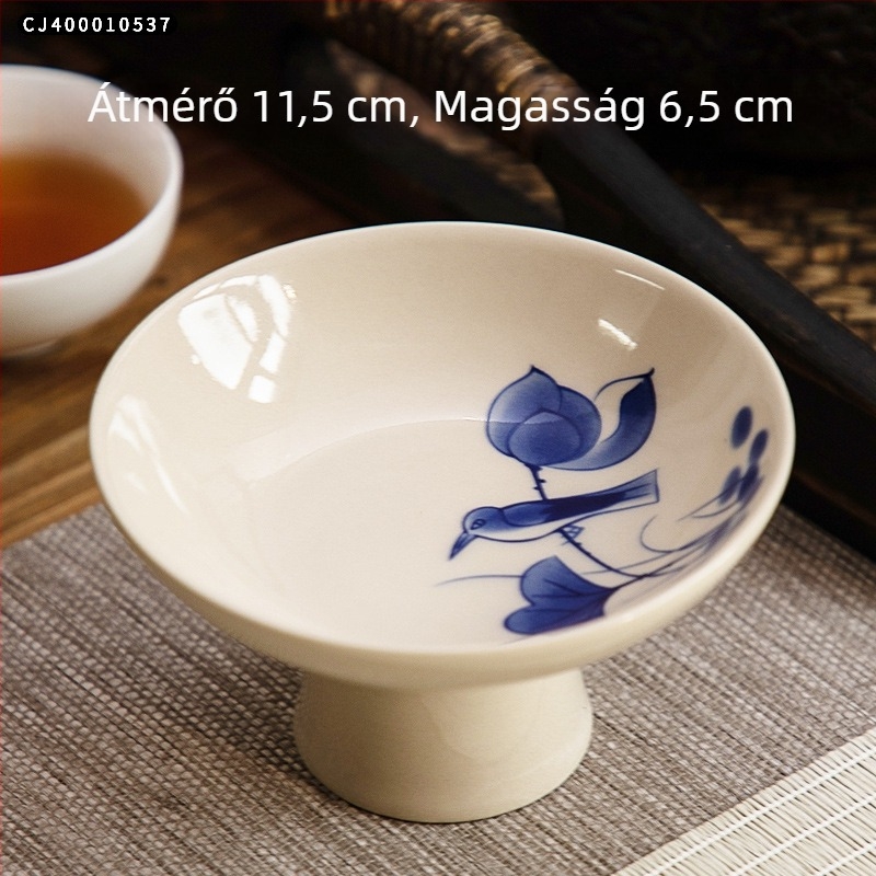 Porcelán gyümölcstál, Zeng Ji kiln, retro zén és japán stílus, magas lábú kialakítás