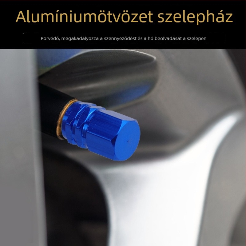Alumíniumötvözet hexagonális szelepsapka autógumihoz – por- és szivárgás elleni védelem, Schrader-szeleppel kompatibilis