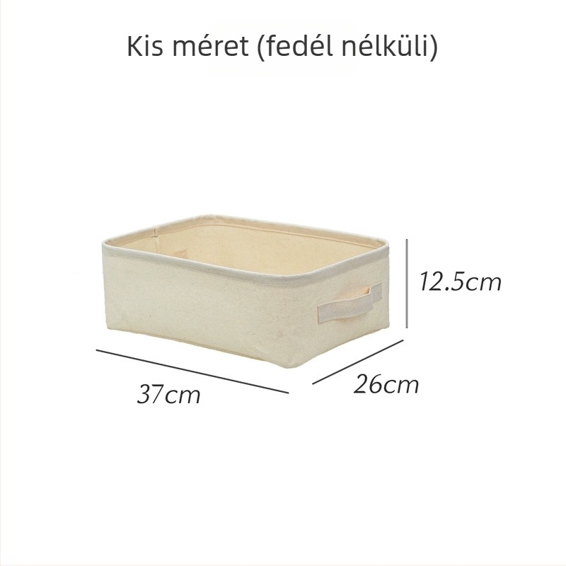 Tároló kosár, japán stílusú, vászon, fiókos típus, nedvességálló, nagy kapacitás