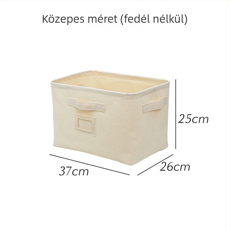 Tároló kosár, japán stílusú, vászon, fiókos típus, nedvességálló, nagy kapacitás
