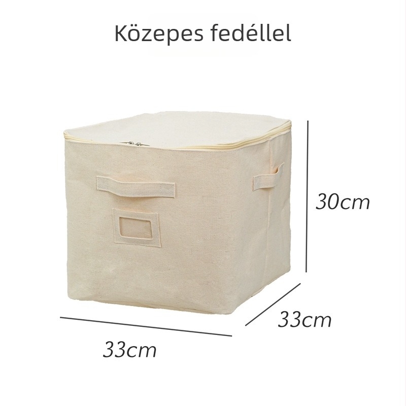 Tároló kosár, japán stílusú, vászon, fiókos típus, nedvességálló, nagy kapacitás