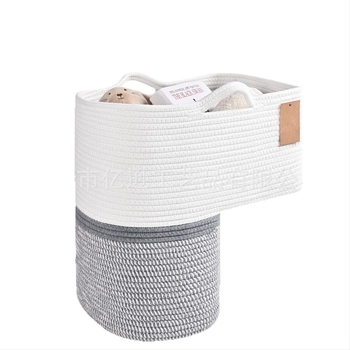L-alakú, többfunkciós tárolókosár pamutszálból, nagy kapacitású, modell AB-466, modern minimalist stílus