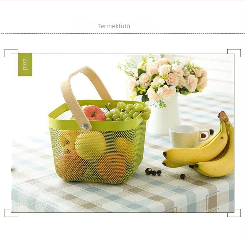 Rozsdamentes acél szárítókosár zöldségek és gyümölcsök számára – konyhai tároló, modern minimalist dizájn