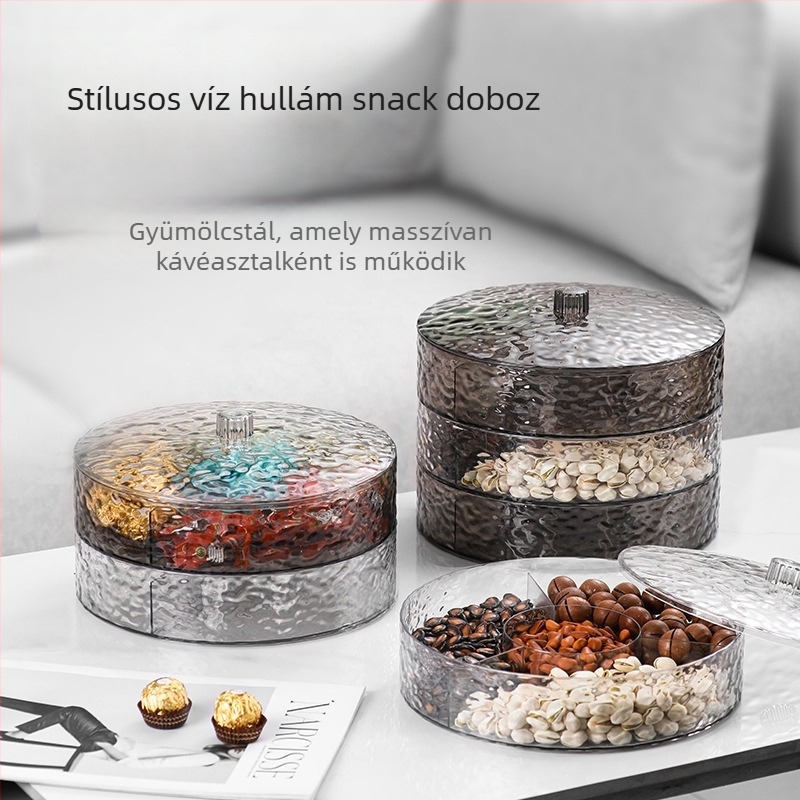 Yuwen márkájú műanyag gyümölcstál — modern, minimalist dizájn, csíkos mintával