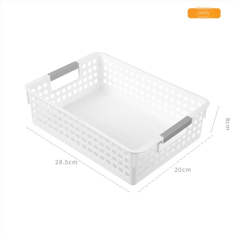 6561 Műanyag tárolókosár – nagy kapacitású, többfunkciós rendező a konyhába, fürdőszobába és az íróasztalhoz