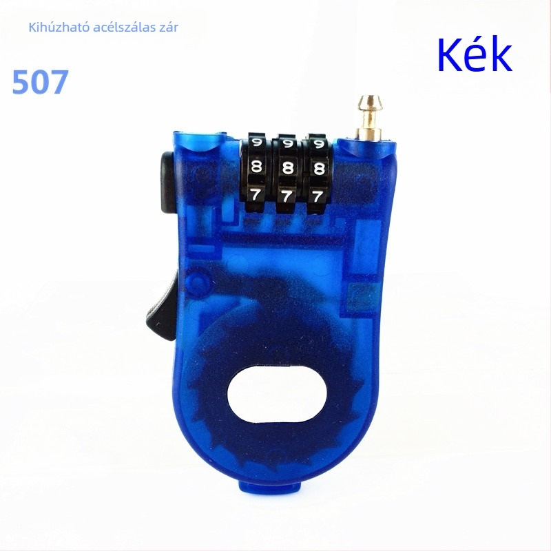 Szekrényzár behúzható acélszálas zsinórral és jelszavas védelemmel, Modell 507, műanyag kivitel, záróoszlopok közti távolság 500, mechanikus