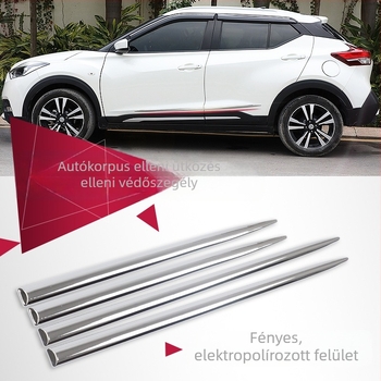 Autóajtó lökhárító szalag elektroplatt krómozott díszítőcsíkkal, univerzális oldalsó sáv (ABS anyag; modell 5088; minden modellhez illeszkedik)
