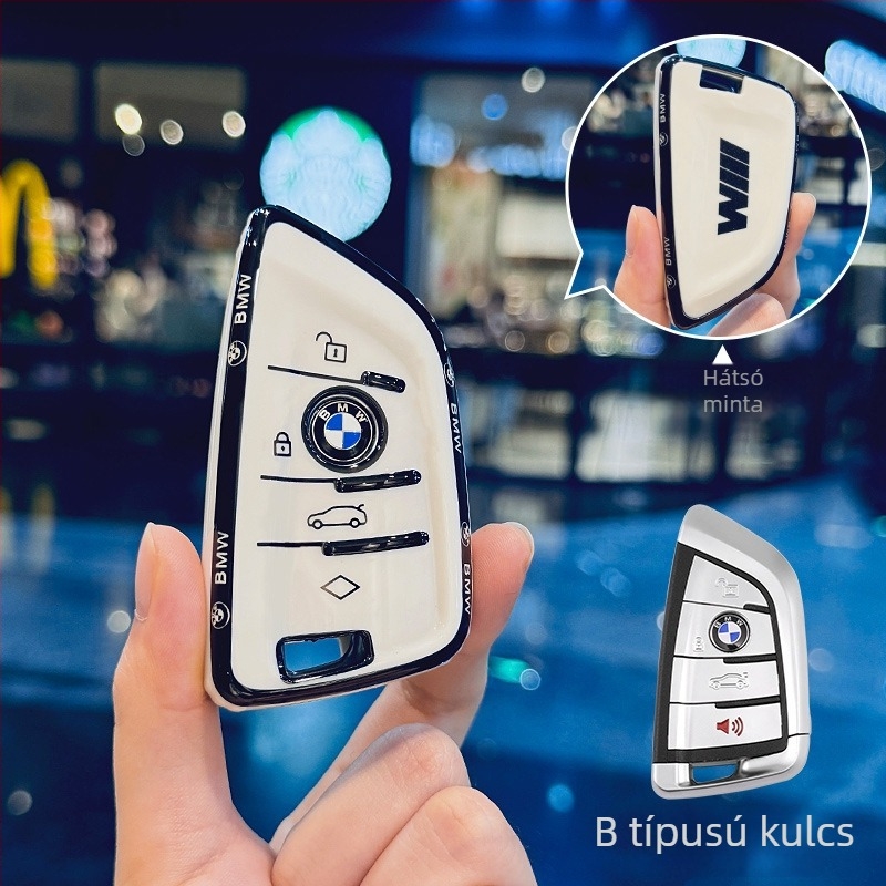 BMW TPU kulcsvédő tok az 5-ös sorozathoz – védő kulcs-tok csattal, testreszabható