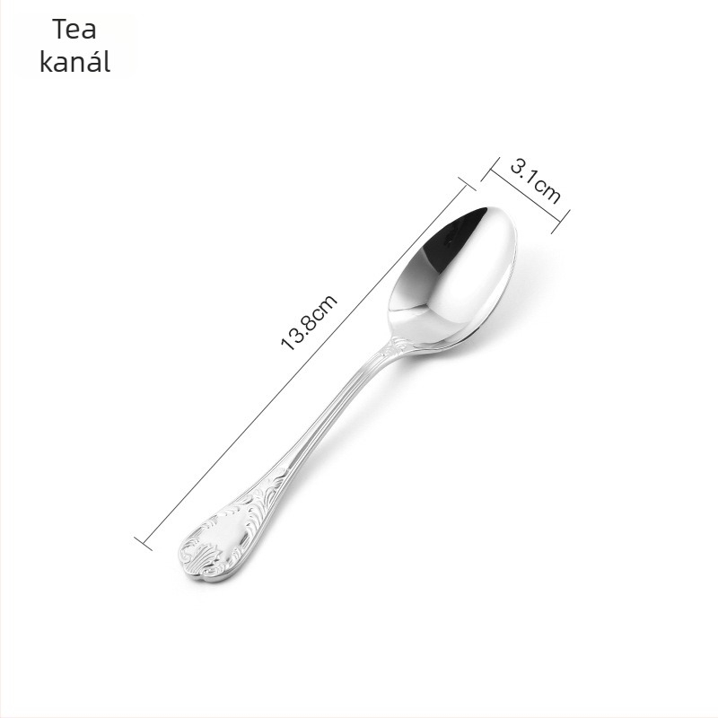 Öt darabos étkészlet 304 rozsdamentes acélból, Earl Series No.1, tükörfényes felület, Light Luxury stílus