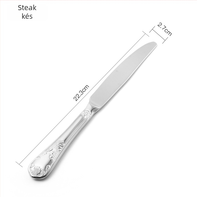 Öt darabos étkészlet 304 rozsdamentes acélból, Earl Series No.1, tükörfényes felület, Light Luxury stílus