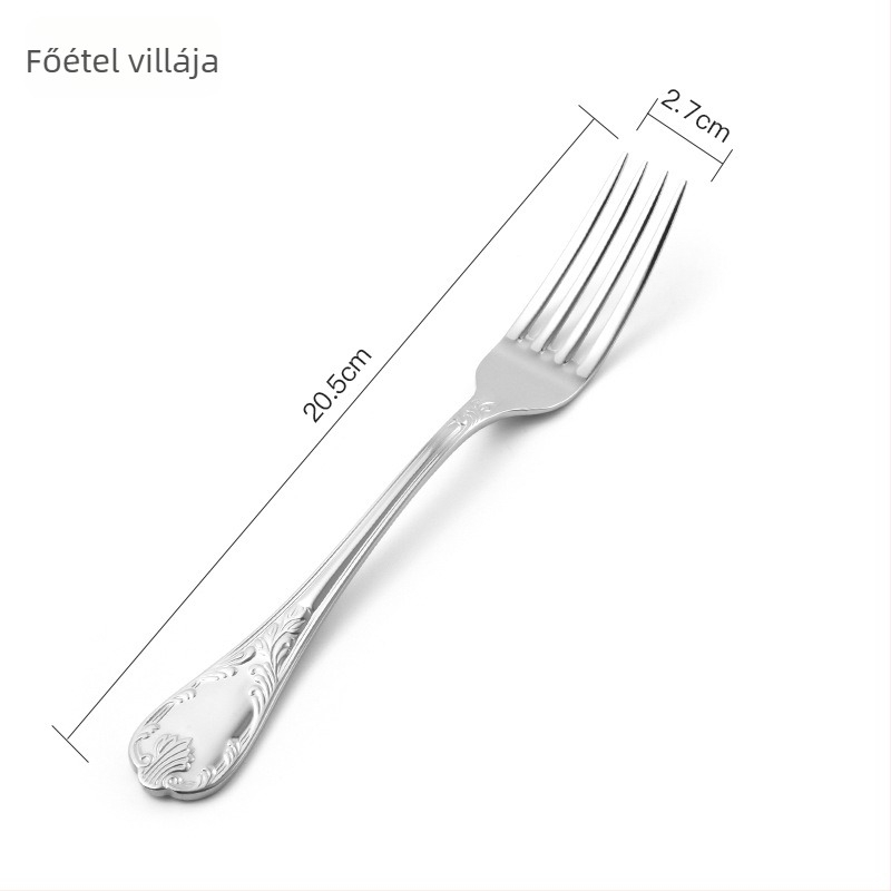 Öt darabos étkészlet 304 rozsdamentes acélból, Earl Series No.1, tükörfényes felület, Light Luxury stílus