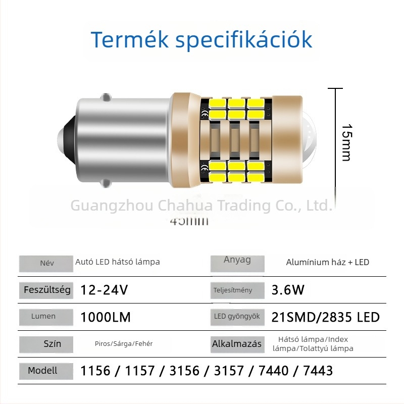 Autó LED fék- és indexlámpa 1156 1157 3156 3157 7440 2835