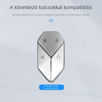 Autókulcs tok Leopard 8/Leopard 3 kompatibilis, öt gombos, cinkötvözet, prémium burkolat