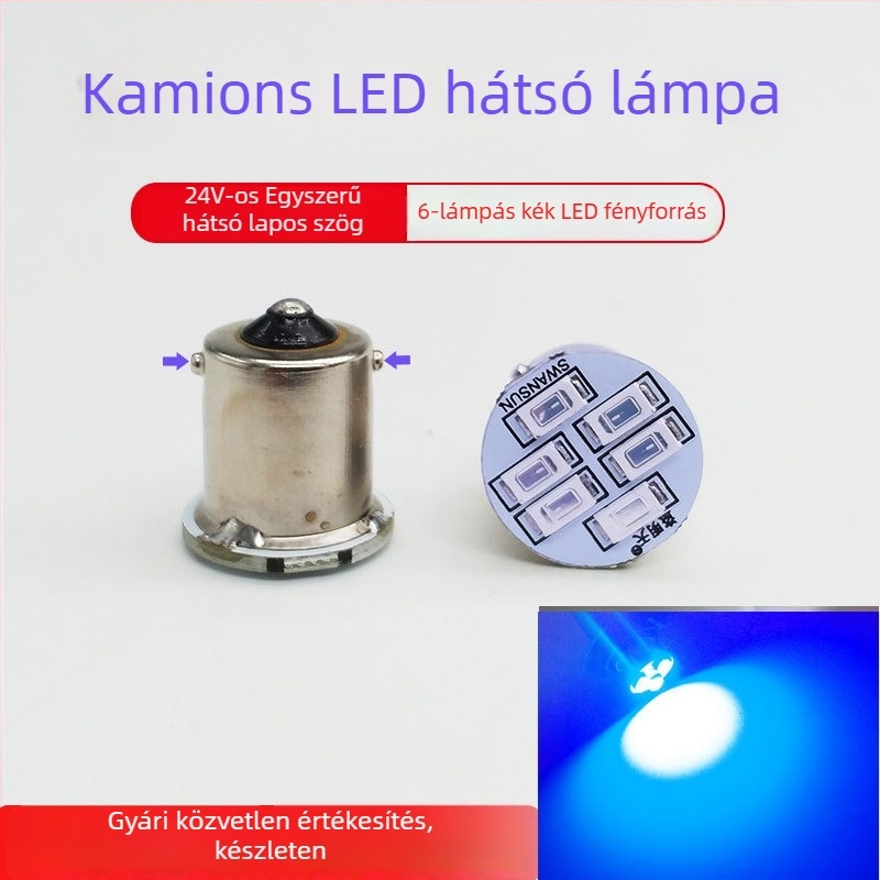 24V-es teherautó LED hátsó lámpa, 6-LED modul, 3W, tartós