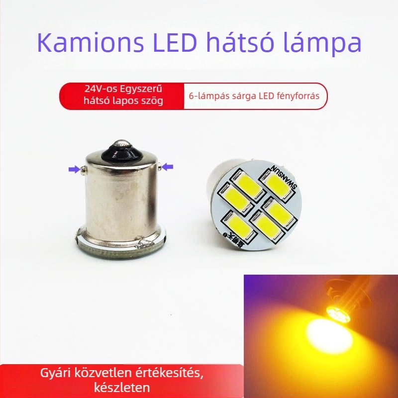 24V-es teherautó LED hátsó lámpa, 6-LED modul, 3W, tartós