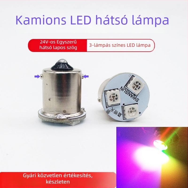 24V-es teherautó LED hátsó lámpa, 6-LED modul, 3W, tartós