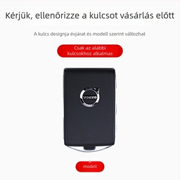 Volvo kulcstartó tok, juhbőr, egyszerű stílus, kompatibilis XC40, XC60, XC90, V90, V60, C40, S90, S60