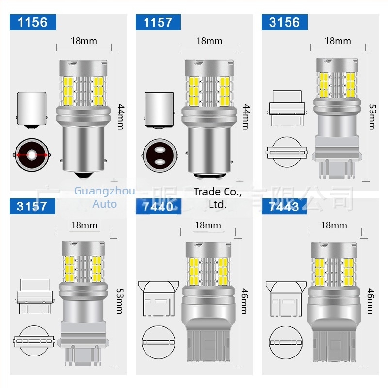 LED autójelző fény 30 SMD, 1157/3157/7443, nagy fényerejű jelzés, fék lámpa, menetfény és hátsó világítás