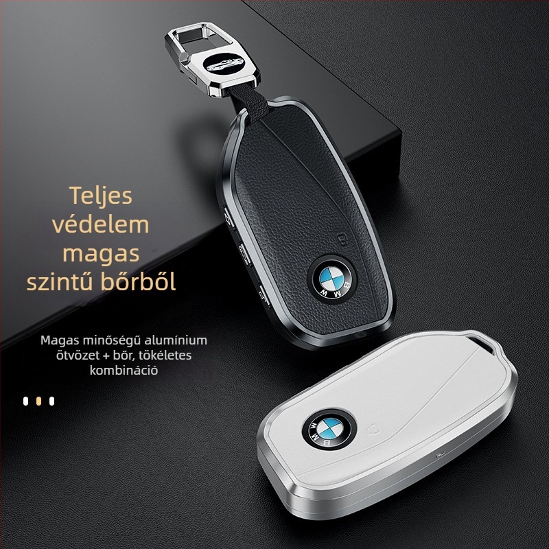 BMW blade kulcstartó tok bőr- és fém kombinációból a 5-ös sorozat 530Li és a 3-ös sorozat 325Li modellhez – luxus, testreszabható