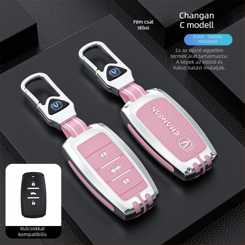 Minimalista zincötvözetből készült kulcstartó tok Changan CS75, Yidong, CS55, Yuexiang és Ruicheng CC modellhez — UnivPlus kulcsfedél