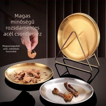 Rozsdamentes acél csonttál készlet – kerek, modern minimalist stílus, elektroplakálás