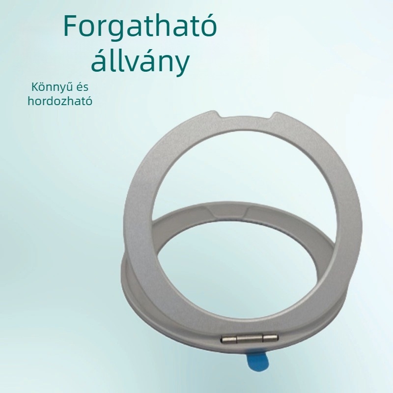 Asztali telefonállvány mágneses 360°-ban forgó gyűrűvel és hátoldali ragasztóval – ultra vékony, alumíniumötvözet + PC