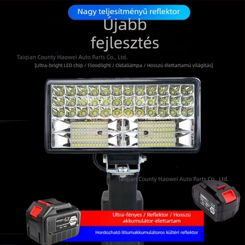 Hordozható lítiumakkumulátoros LED munka lámpa, 12–80V, 5000 lm sürgősségi javításhoz