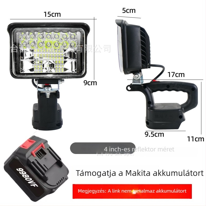 Hordozható lítiumakkumulátoros LED munka lámpa, 12–80V, 5000 lm sürgősségi javításhoz