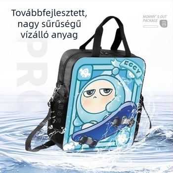 Iskolai vászontáska öt tojás témájú karakterekkel, vízálló, tanuláshoz és rajzoláshoz