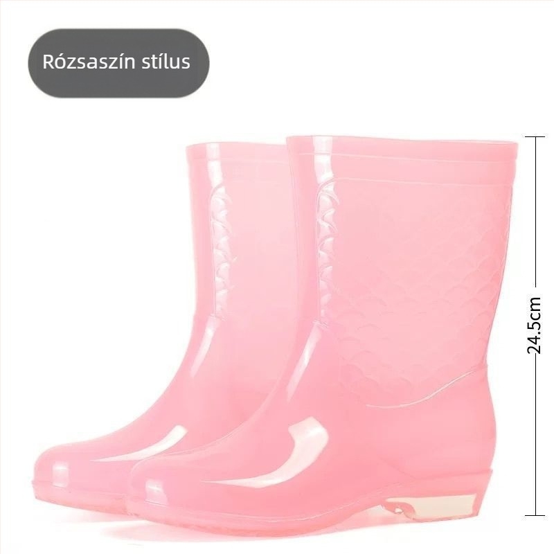 Női esőcsizmák, PVC felső rész, magas szár, Unique márka, felnőtteknek
