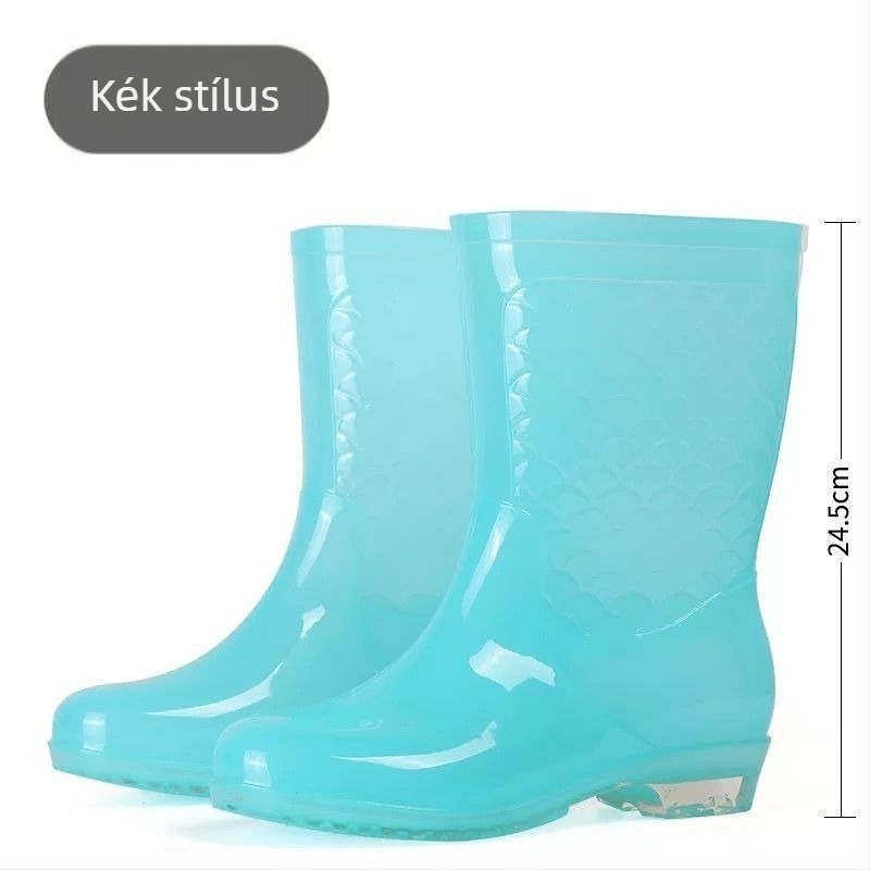 Női esőcsizmák, PVC felső rész, magas szár, Unique márka, felnőtteknek