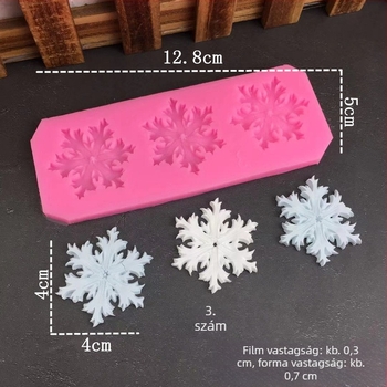 Szilikon süteményforma – hópehely alakú, szabálytalan forma, élelmiszer-minőségű szilikon, OPP csomagolás