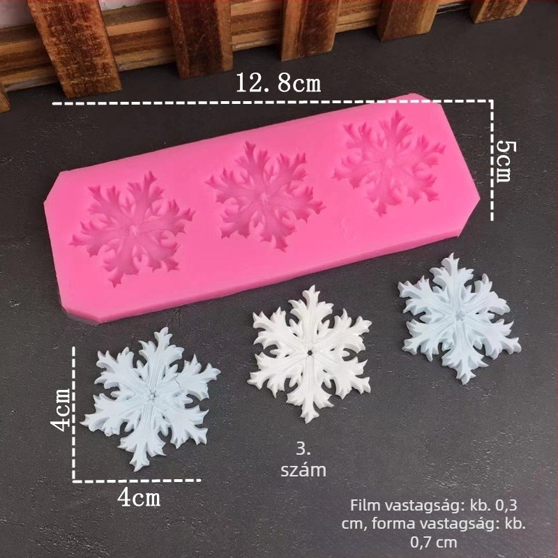 Szilikon süteményforma – hópehely alakú, szabálytalan forma, élelmiszer-minőségű szilikon, OPP csomagolás