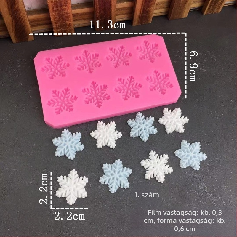 Szilikon süteményforma – hópehely alakú, szabálytalan forma, élelmiszer-minőségű szilikon, OPP csomagolás