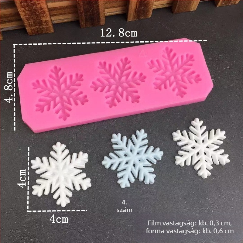 Szilikon süteményforma – hópehely alakú, szabálytalan forma, élelmiszer-minőségű szilikon, OPP csomagolás