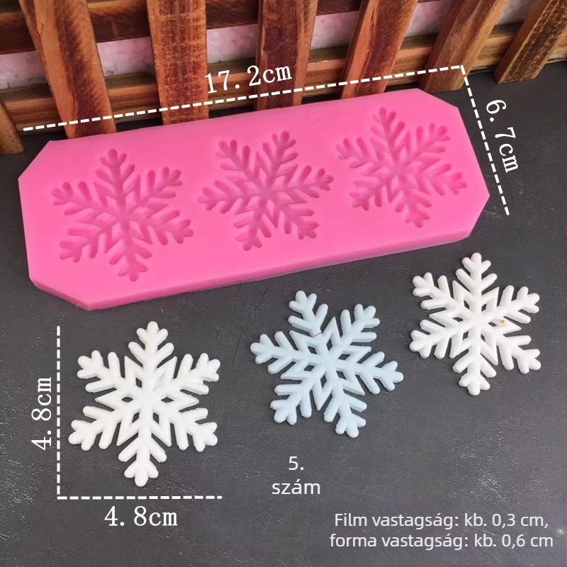 Szilikon süteményforma – hópehely alakú, szabálytalan forma, élelmiszer-minőségű szilikon, OPP csomagolás