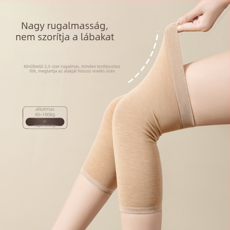 Női téli meleg térdmelegítők, magas rugalmasságú nyomás, anyag 44% poliészter, 46% viszkóz, 10% spandex, otthoni használatra