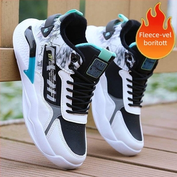 Loaferek mikroszálas bőrből készült felsőrésszel, mintázat rajzfilmfigurák és csíkok, fűzős zárású, gumitalp