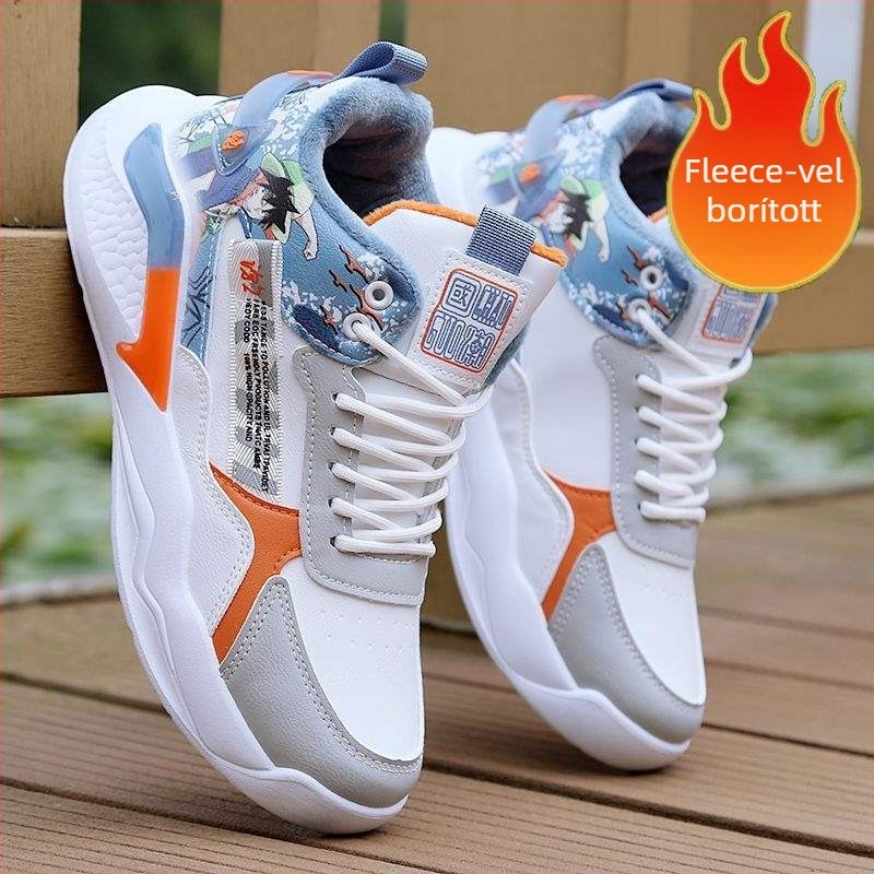 Loaferek mikroszálas bőrből készült felsőrésszel, mintázat rajzfilmfigurák és csíkok, fűzős zárású, gumitalp