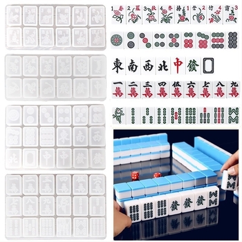 Szilikon Mahjong lapka forma DIY gyantához, észak-déli mahjong, 46/42/38