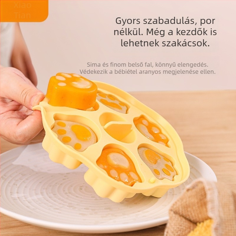 Silikon gőzölős süteményforma bébiételekhez, magas hőmérséklet-álló, rajzfilmszerű kolbász alakú formája, sütőeszköz