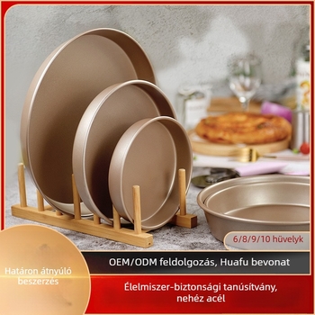 Kör alakú szénacél pizza tepsi, tömített, vastag aljzattal, tapadásmentes bevonattal
