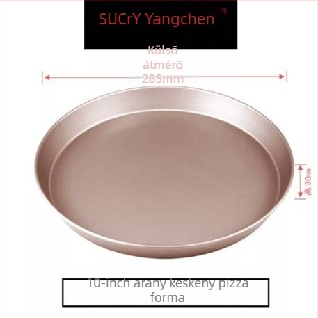 Kör alakú szénacél pizza tepsi, tömített, vastag aljzattal, tapadásmentes bevonattal