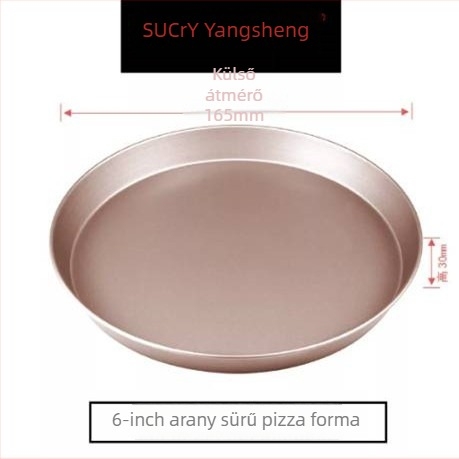 Kör alakú szénacél pizza tepsi, tömített, vastag aljzattal, tapadásmentes bevonattal