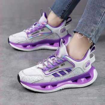 Női futócipő — légáteresztő, könnyű, alacsony felsőrész mesterséges plüss anyagból, TPU talp, fűzővel záródó