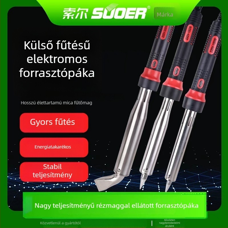 Forrasztópáka gumírozott fogantyúval, 220–240V, elektromos felmelegítés, hegesztéshez és javításhoz