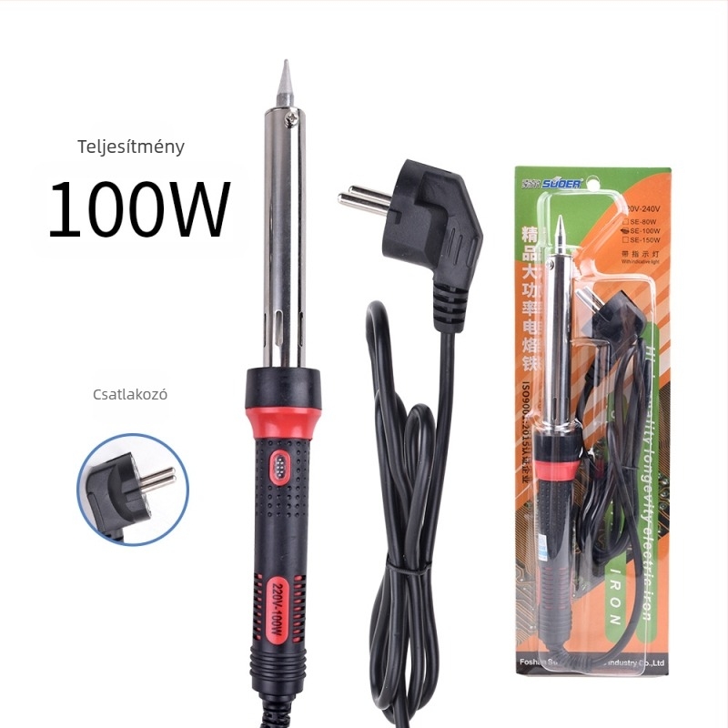 Forrasztópáka gumírozott fogantyúval, 220–240V, elektromos felmelegítés, hegesztéshez és javításhoz