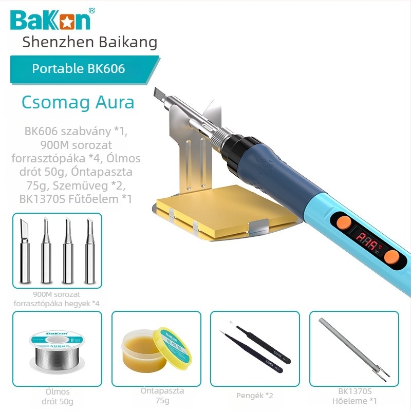 BAKON BK606 állítható hőmérsékletű forrasztópáka, 90W, 230V, dugvillás, telefonjavításhoz